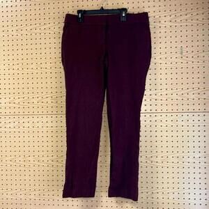 ✅Loft Zoe Bordeaux Wine Red Straight Leg Pant Trousers Career Work